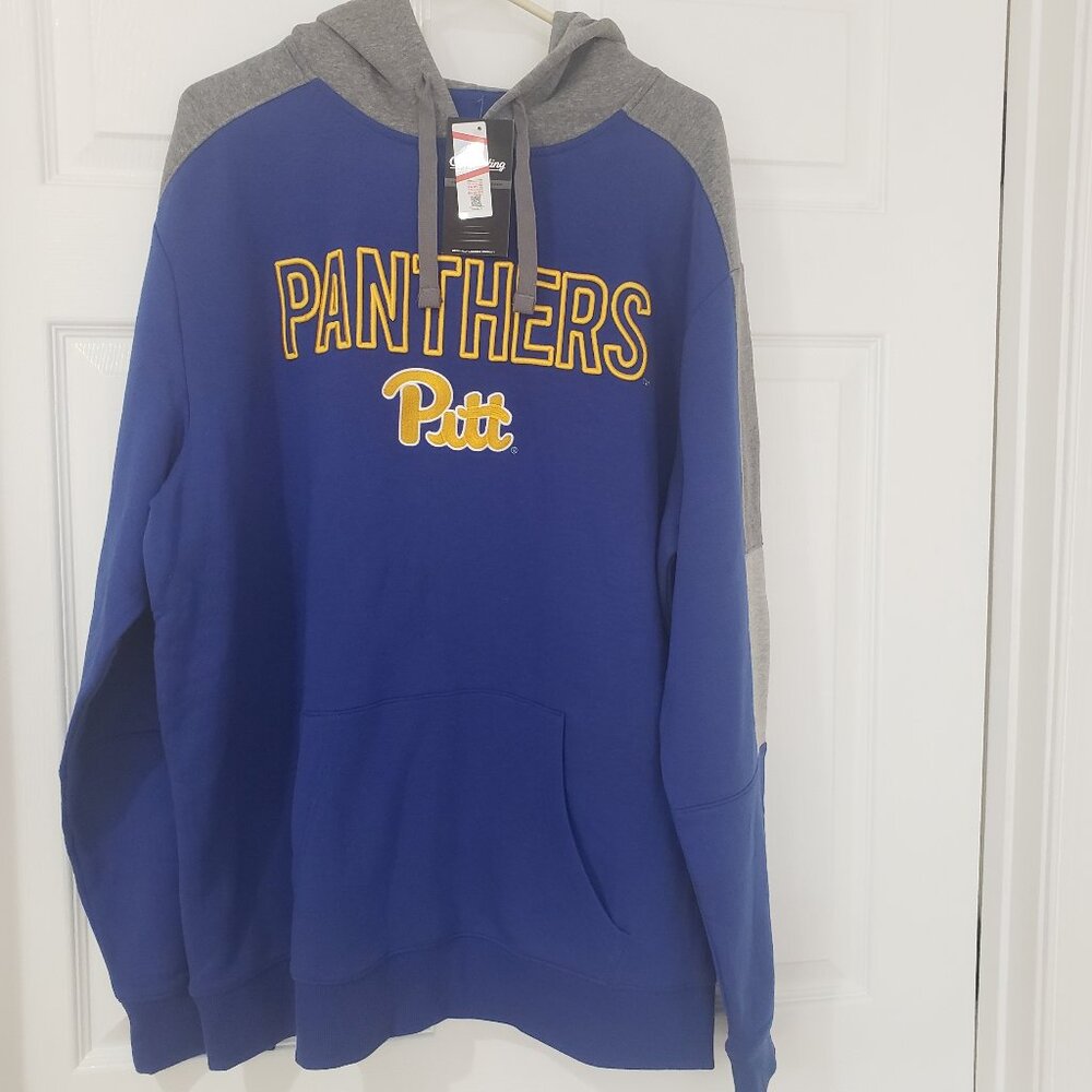 Pitt Panthers Men's Captivating Embroidered Pullover Hoodie Blue Sz 2XL NWT